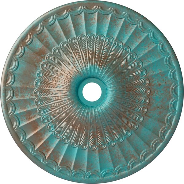 Ekena Millwork Galveston Medallion (Canopies up to 4 3/4"), 36 5/8"OD x 3 5/8"ID x 2 3/8"P, Copper Green Patina CM36GLCGS - main